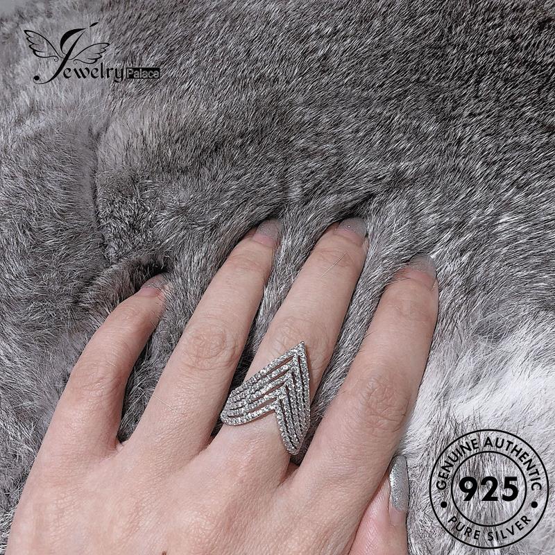 JEWELRYPALACE Original Diamond korea Cincin Creative Aksesori Perhiasan Silver Pyramid 925 Murni Nikah Silver Moissanite Asli Kawin Perak Wanita Sterling R1972