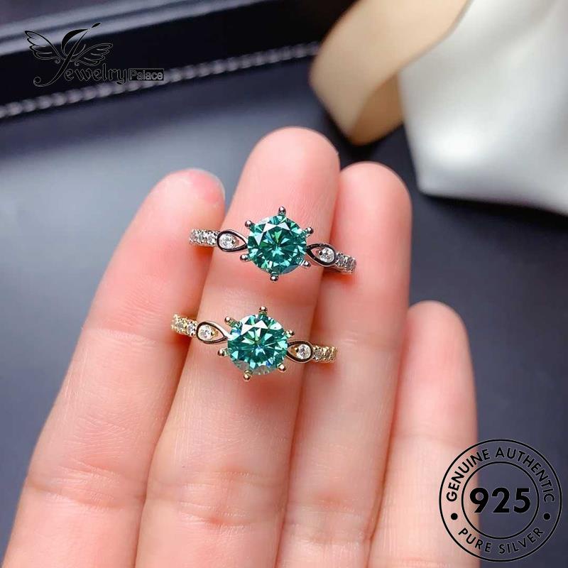 JEWELRYPALACE Asli Gold Sterling Arrows Kawin Cincin And Emerald Perhiasan Perak Aksesori Nikah korea Silver Murni 925 Hearts Original Wanita Classic Silver R2002