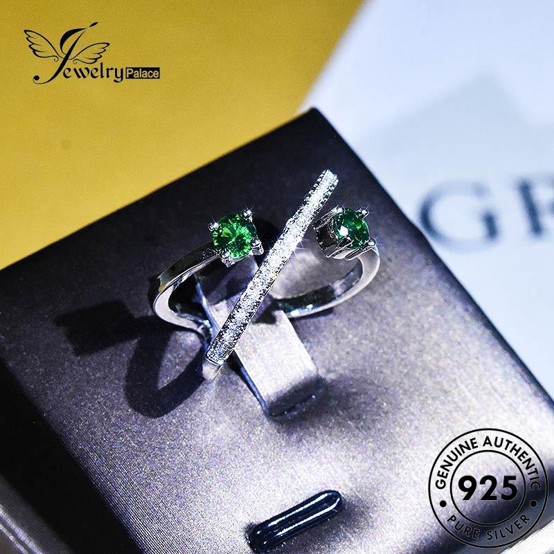 JEWELRYPALACE Kawin Emerald Nikah Fashion Wanita 925 Silver Sterling Murni Asli Aksesori Perak korea Cincin Perhiasan Silver Original Cross R2051