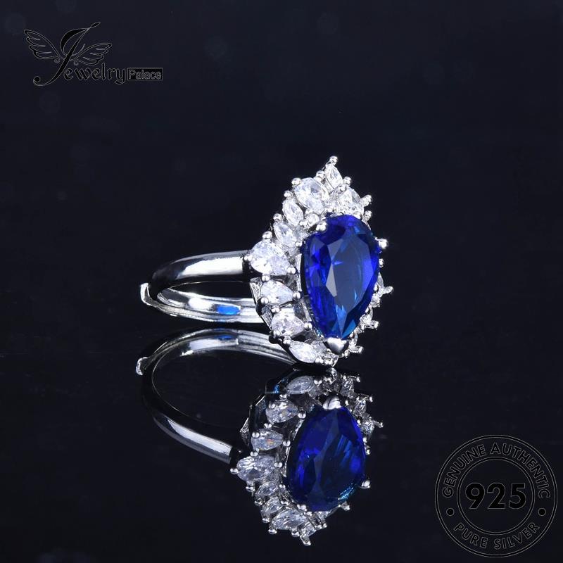 JEWELRYPALACE Cincin Silver Drop Murni Sterling 925 Sapphire Kawin Aksesori korea Nikah Retro Perak Silver Asli Perhiasan Original Wanita Water R2187