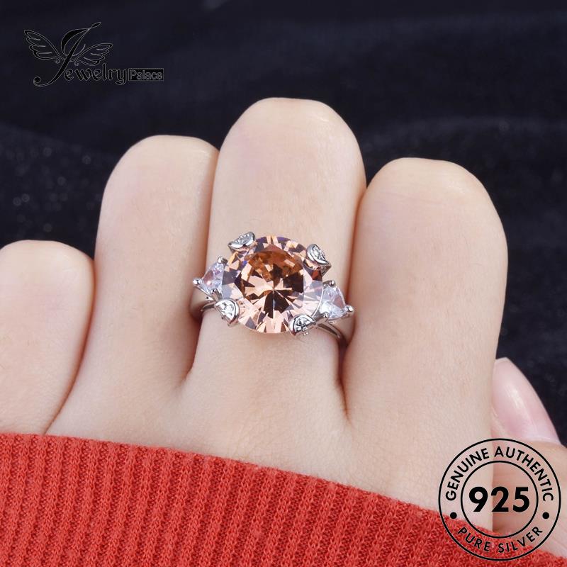 JEWELRYPALACE Sterling Perak Silver Cincin Asli Perhiasan Original Silver korea Vintage Aksesori Citrine Murni Wanita 925 Nikah Flower Kawin R2147