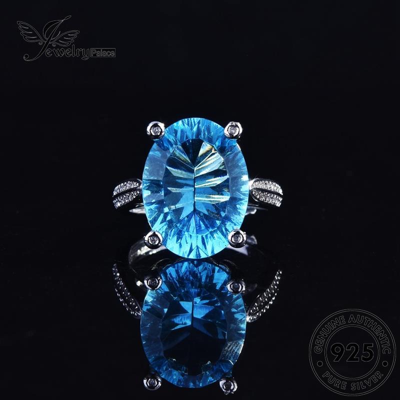 JEWELRYPALACE Retro Original Kawin Drop Aksesori Murni korea Asli Water Wanita Silver Aquamarine Perak Sterling Perhiasan Nikah 925 Cincin Silver R2213