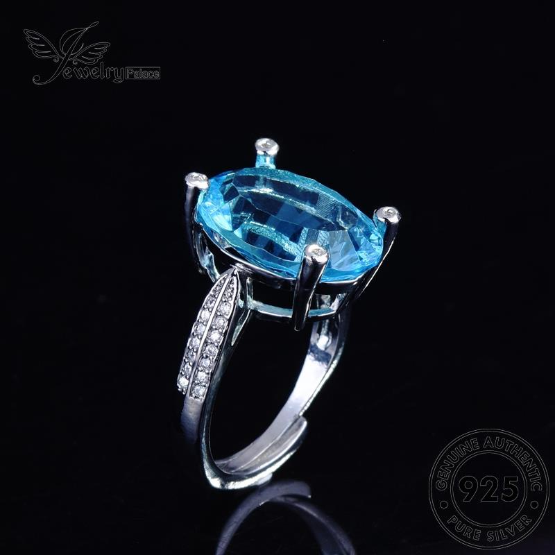 JEWELRYPALACE Retro Original Kawin Drop Aksesori Murni korea Asli Water Wanita Silver Aquamarine Perak Sterling Perhiasan Nikah 925 Cincin Silver R2213