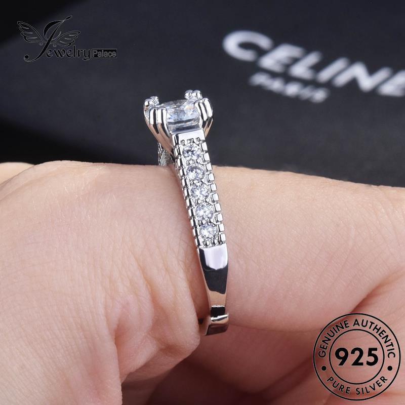 JEWELRYPALACE Hearts Wanita Asli Perak Nikah Silver korea Aksesori Kawin Simple Perhiasan Silver Original Sterling And Moissanite Arrows Cincin 925 Diamond Murni R2196