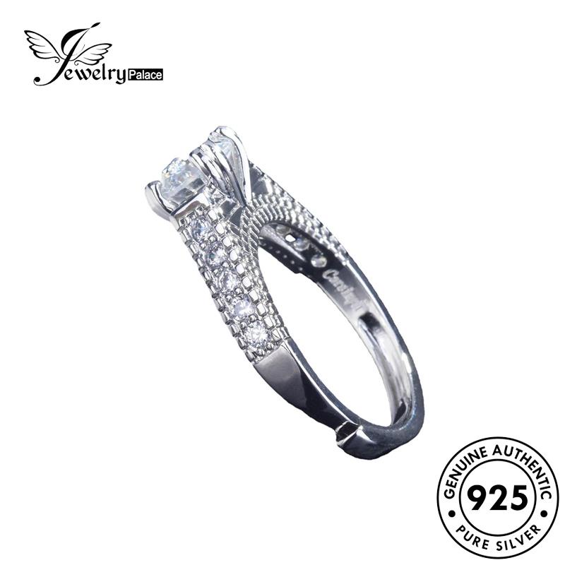 JEWELRYPALACE Hearts Wanita Asli Perak Nikah Silver korea Aksesori Kawin Simple Perhiasan Silver Original Sterling And Moissanite Arrows Cincin 925 Diamond Murni R2196