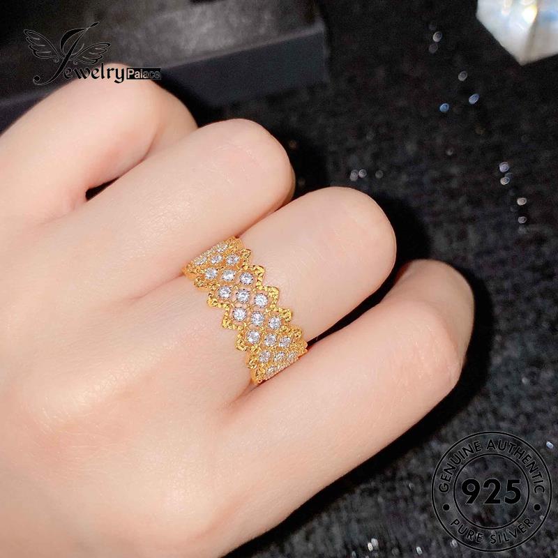 JEWELRYPALACE Asli 925 Perak Wanita korea Flower Perhiasan Yellow Nikah Temperament Kawin Pearl Aksesori Cincin Sterling Silver Original Gold Murni Silver R2299