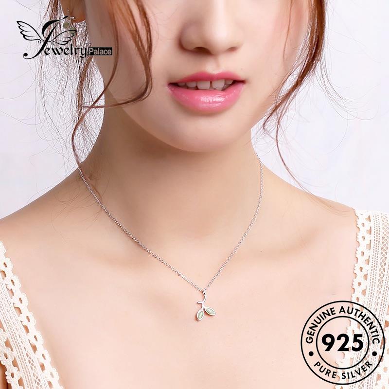 Jewelrypalace Kalung Perak925 Asli Simple Wanita Set Daun S6