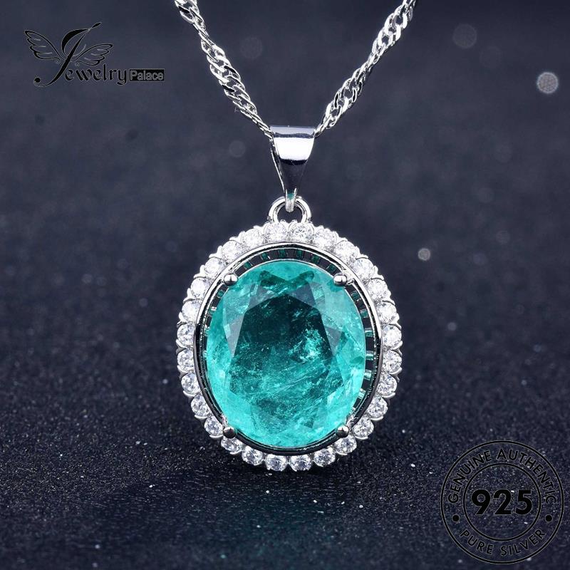 Jewelrypalace Kalung Wanita Asli Mulia925 Aquamarine Set Perak S90