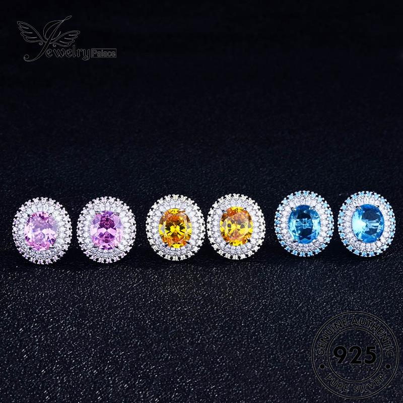 Jewelrypalace Set Perak Asli925 Citrine Bulat Kalung Wanita S99