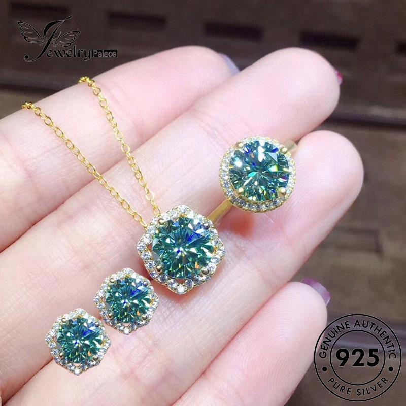 Jewelrypalace Perak Asli Wanita Set925 Kalung Simple Safir S107