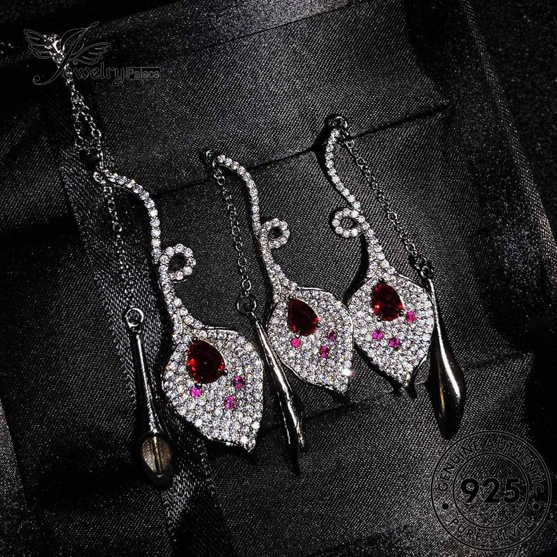 Jewelrypalace Fashion Ruby Calla Set Kalung Lily Asli925 Wanita Perak S129