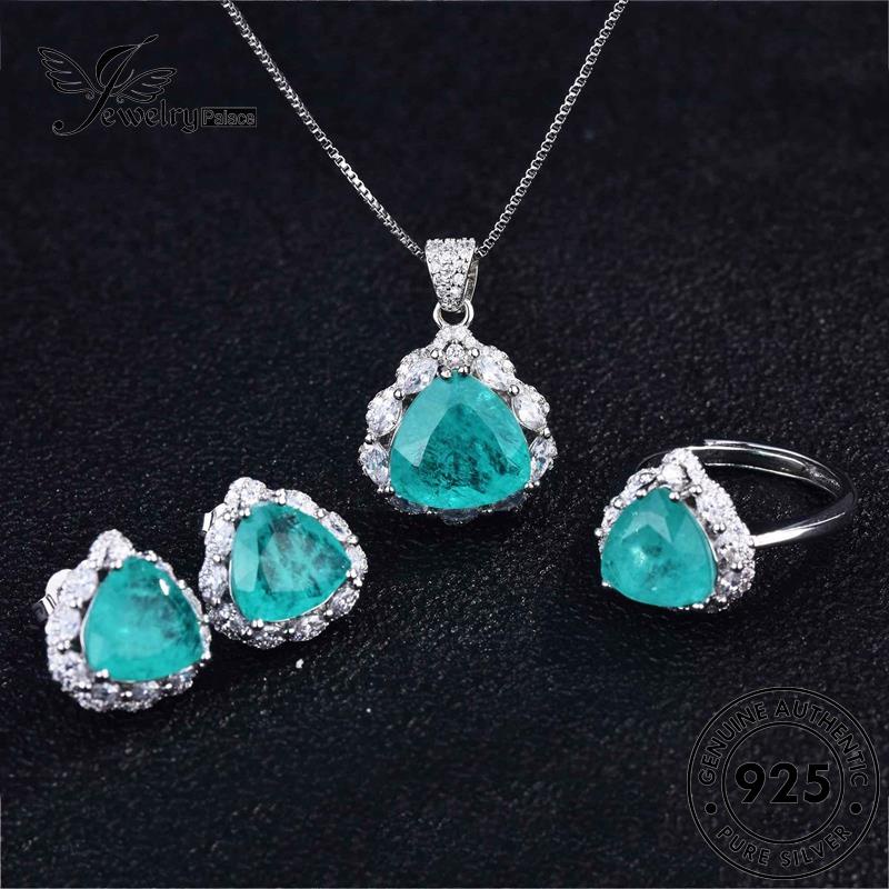 Jewelrypalace Fashion Wanita Kalung Perak925 Set Asli Aquamarine S162