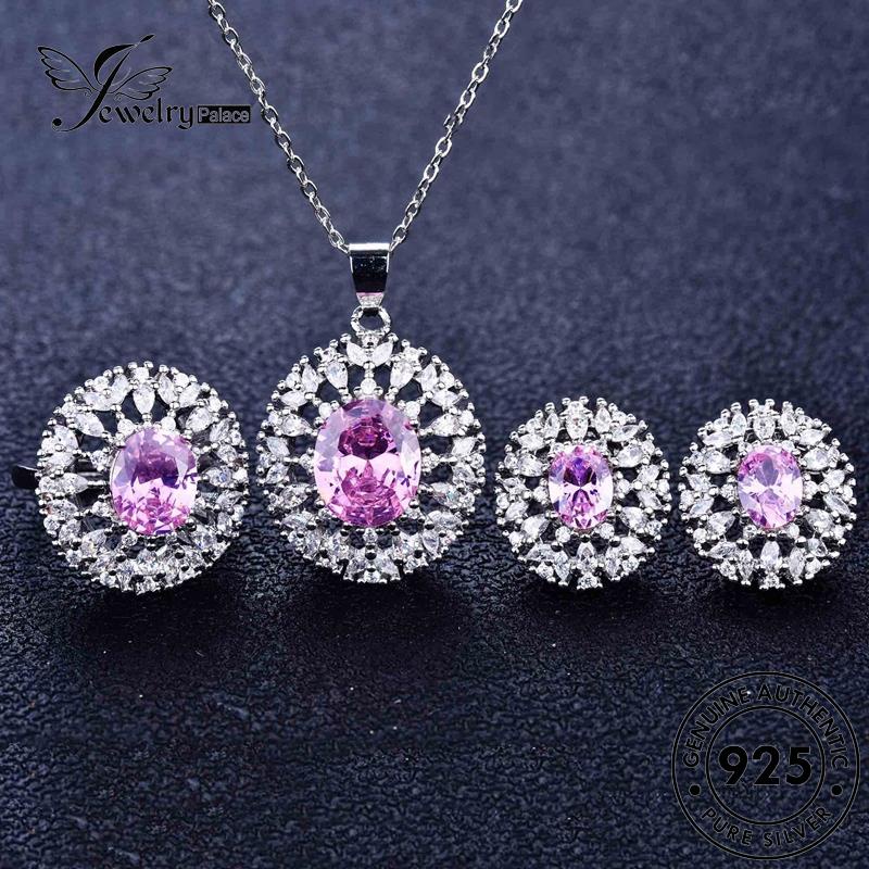 Jewelrypalace Kalung Wanita Perak Amethyst925 Kreatif Bentuk Asli Set Telur S126