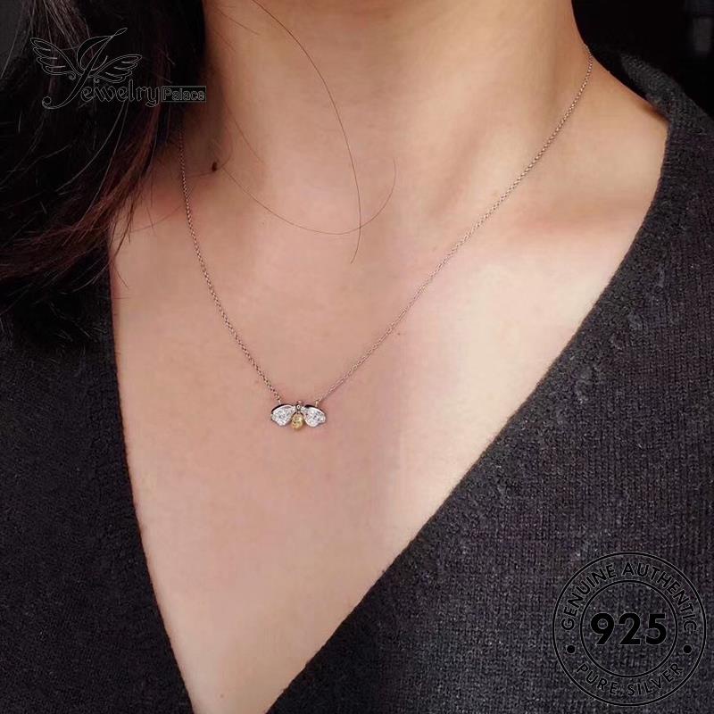 Jewelrypalace Citrine Wanita Asli Kalung Kunangkunang Set Lucu Perak925 S174