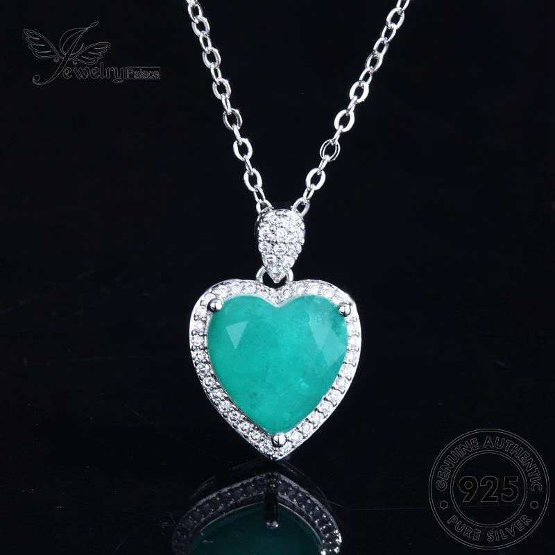 Jewelrypalace925 Kalung Fashion Aquamarine Set Wanita Perak Asli S340