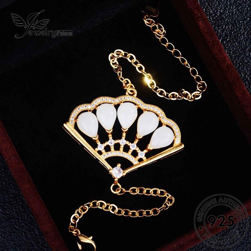 Jewelrypalace Kalung Set Giok Asli Sektor925 Wanita Perak S404