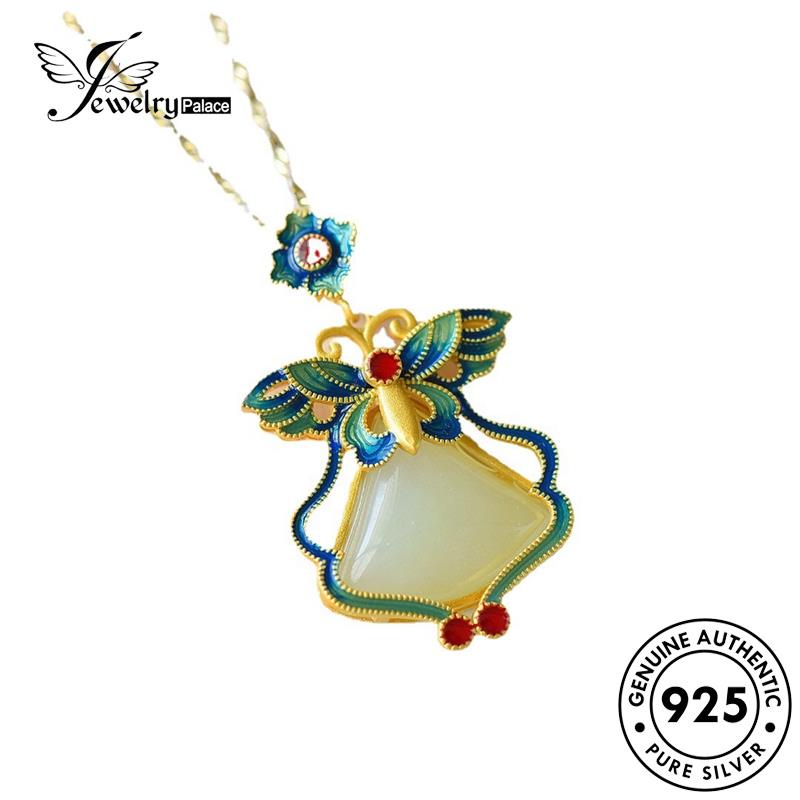 Perhiasantempat Set Perak Wanita925Asli Kupu Giok Kalung Retro S382