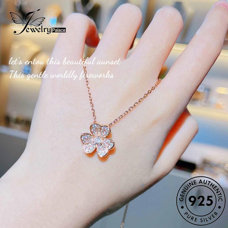 Jewelrypalace Ringan925 Wanita Perak Mewah Kalung Moissanite Set Berlian Asli S445