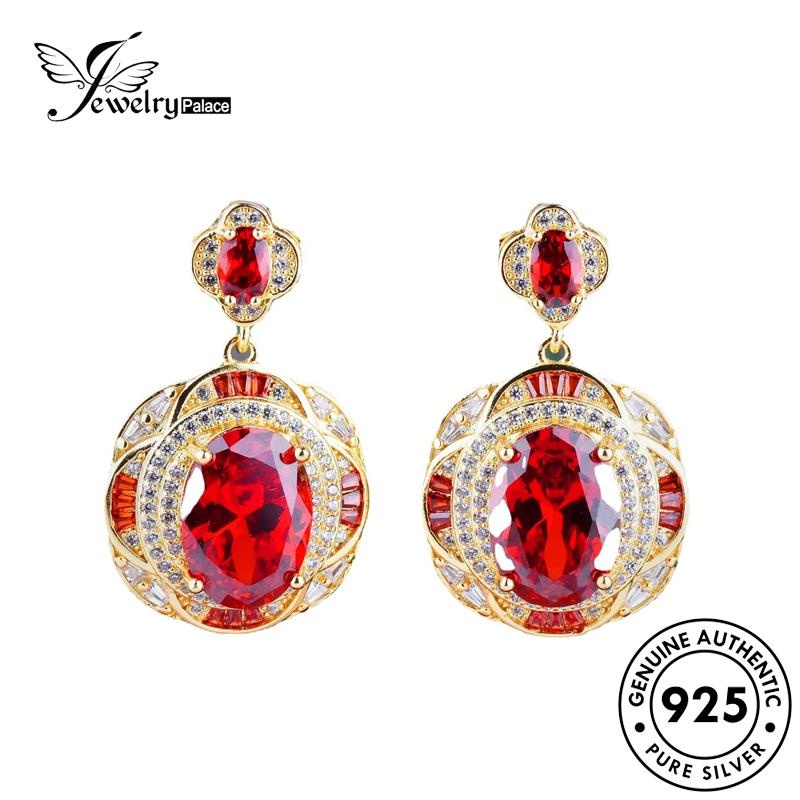 Jewelrypalace Ruby Wanita Set The Flowers Perak925 Asli Kalung S484