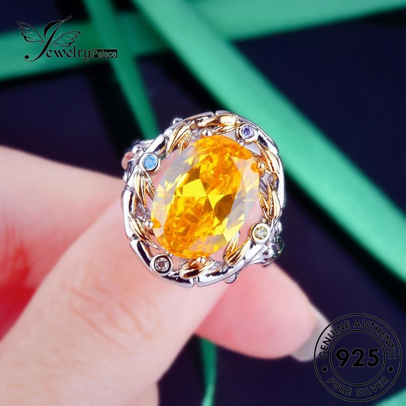 Perhiasantempat Wanita Kalung Emas Mewah Perak Citrine Set925 Asli S497