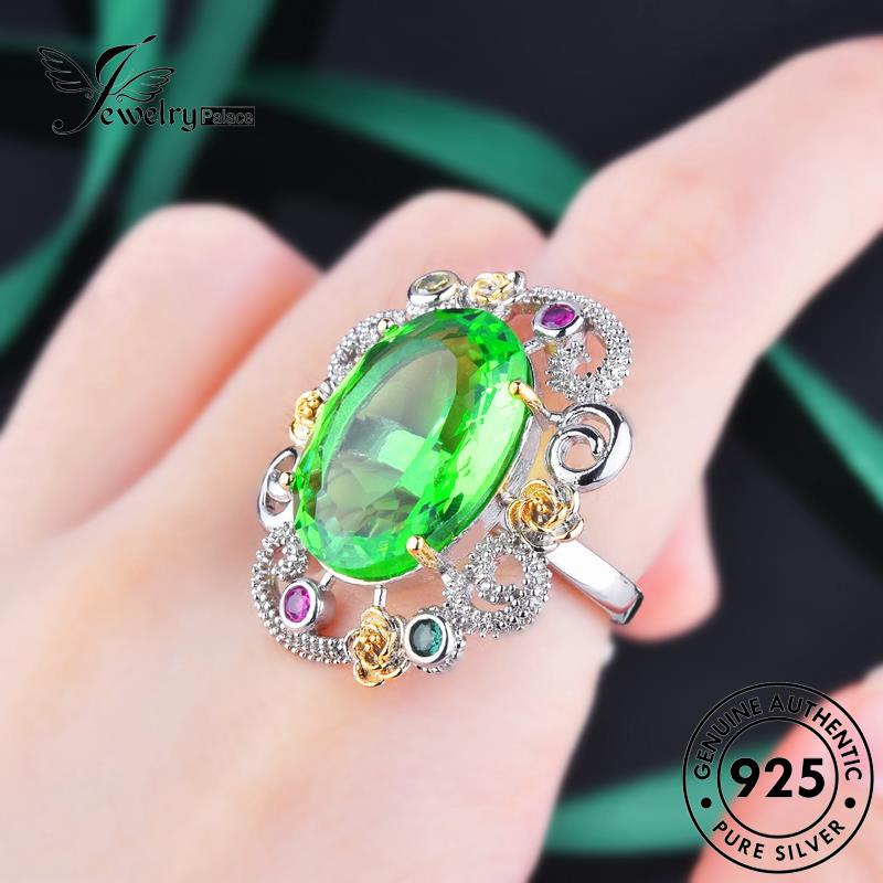 Jewelrypalace Kalung Perak Zamrud925 Wanita Asli Set Rumbai S480