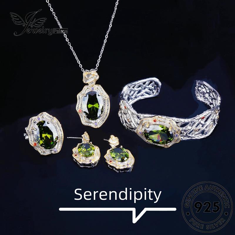 Tempat Perhiasan Wanita Zamrud925 Kalung Perak Asli Temperamen Set S528