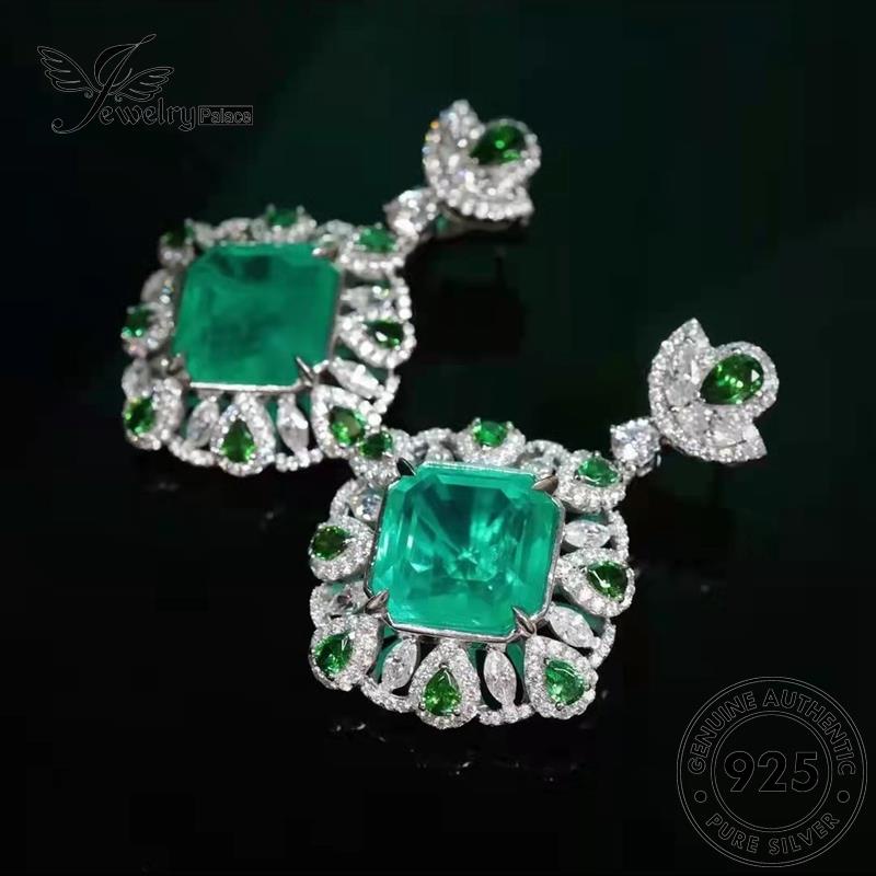 Perhiasanpalace Mewah925 Emerald Original Kalung Perak Set Wanita S562