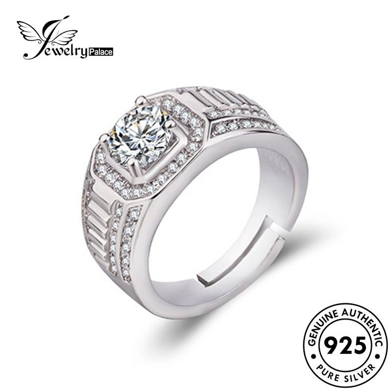 Jewelrypalace Cincin Perak Moissanite Berlian925 Fashion Pria Asli R155