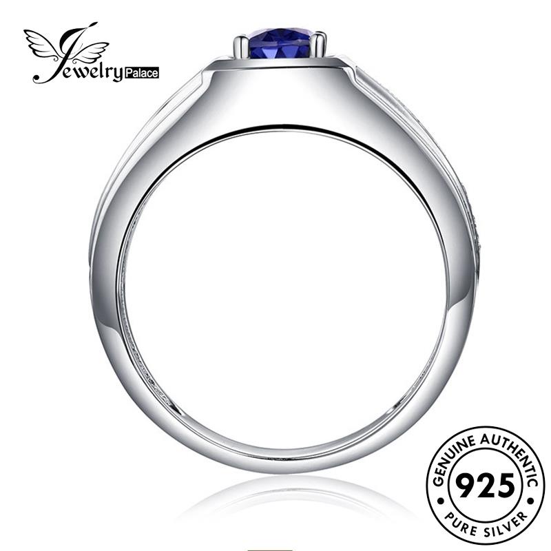 Jewelrypalace Cincin Wanita Simple Safir Oval925 Perak Asli R643