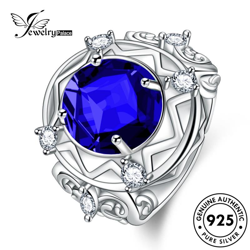 Tempat Perhiasan Wanita Cincin Perak925 Asli Emerald Bulat Mewah R877