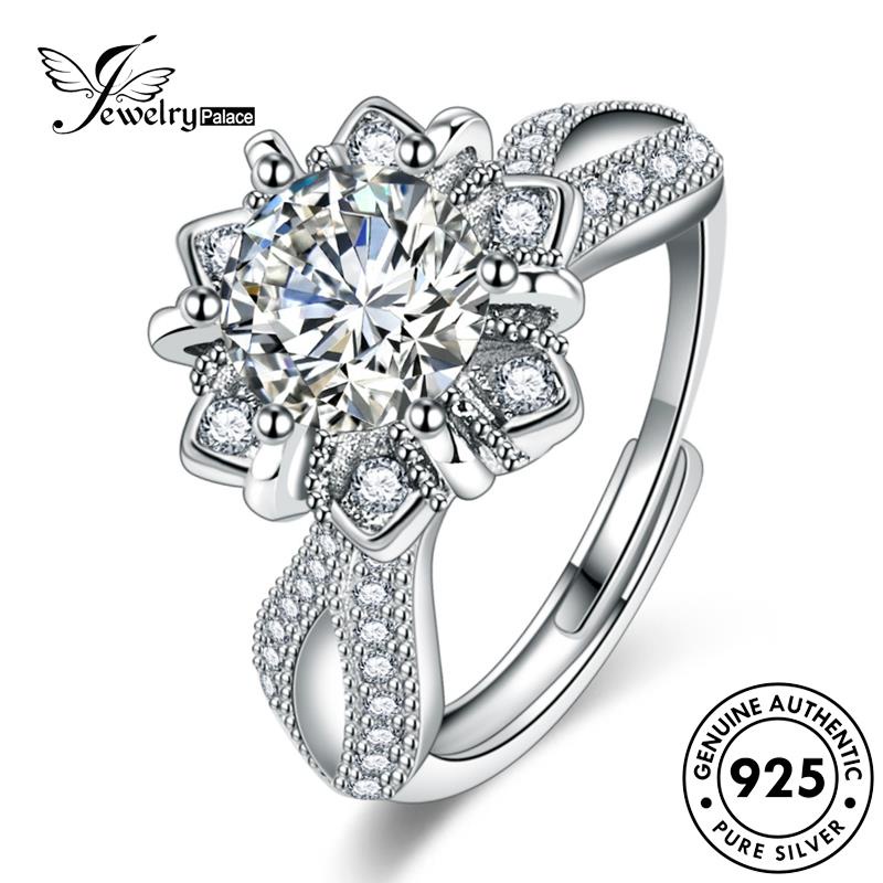 Perhiasantempat Wanita Asli Bunga Mewah Moissanite Perak Berlian925Cincin R902