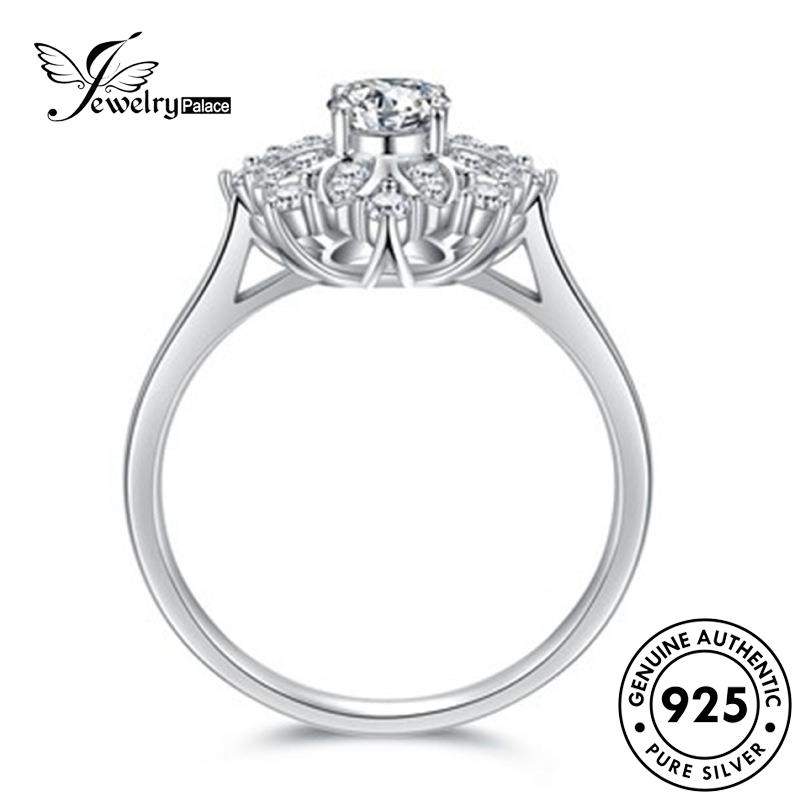 Jewelrypalace Cincin Perak925 Wanita Moissanite Mewah Snowflake Berlian Asli R1085