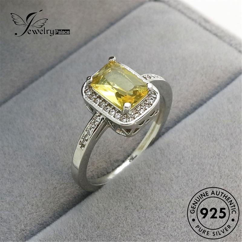 Jewelrypalace Personality925 Cincin Citrine Perak Asli Kotak Wanita R1566