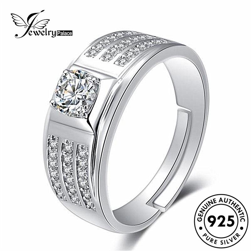 Jewelrypalace Moissanite Berlian925 Wanita Perak Simple Asli Rings R1302