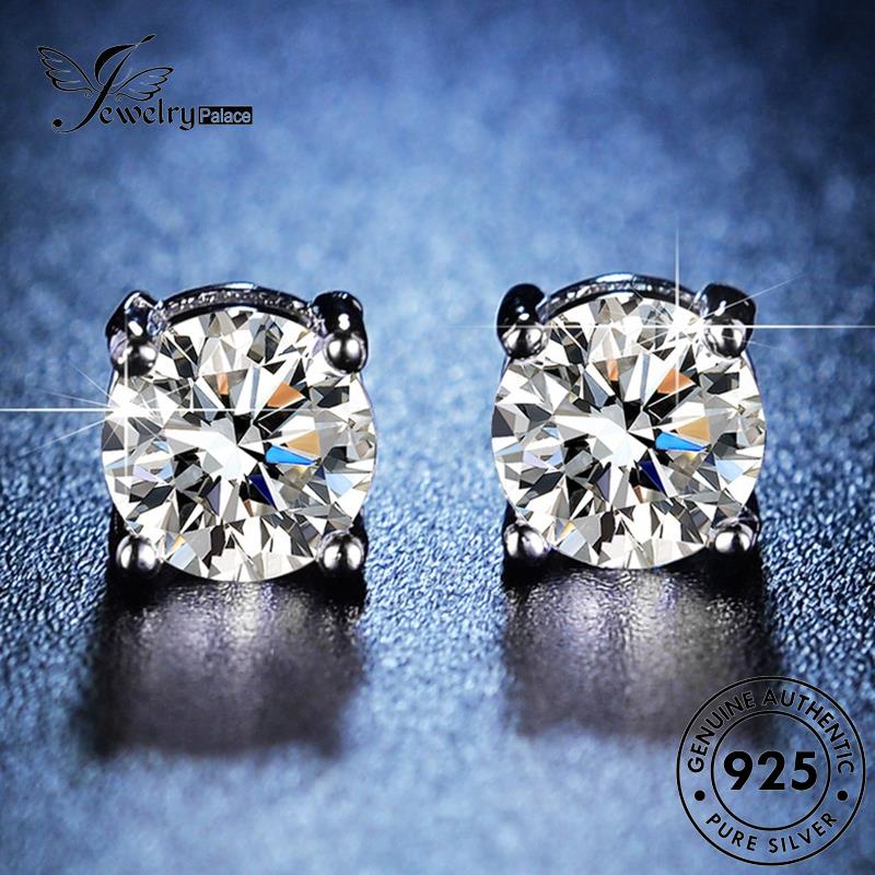 Jewelrypalace Anting Moissanite Bulat Wanita Berlian Silver Stud Asli925 E12