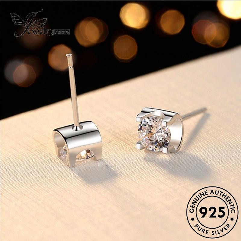 Jewelrypalace Moissanite Kepala Perak925 Cow Stud Wanita Asli Berlian Anting E25