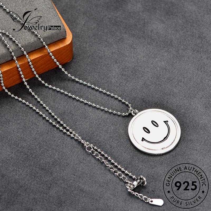 Jewelrypalace Kalung Perak925 Asli Wanita Smiley Retro N44