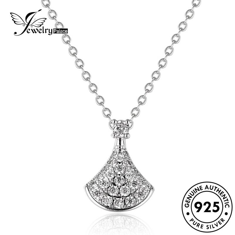 Jewelrypalace Kalung Kipas Berlian Perak Fashion Asli Moissanite925 Wanita N110