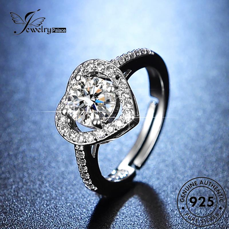 Jewelrypalace Cincin Perhiasan Moissanite Asli Simple Perak Berlian Wanita925 M067