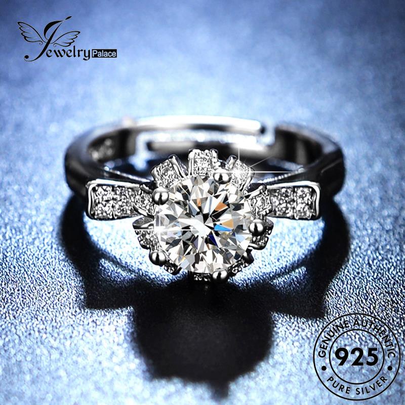 Jewelrypalace Cincin Moissanite Lucu925 Mahkota Wanita Perak Asli Berlian R122