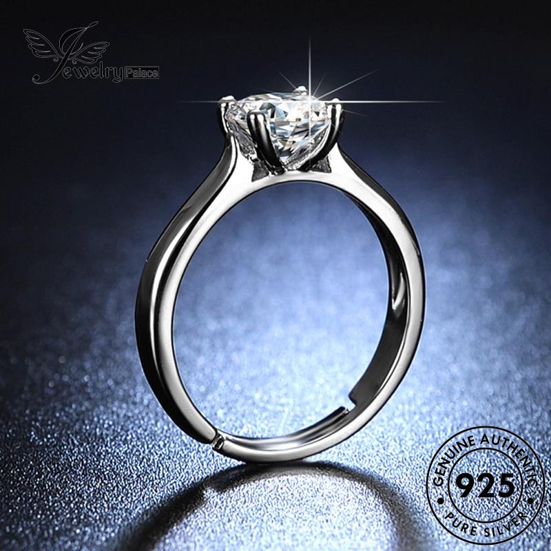 Tempat Perhiasan Wanita925 Berlian Moissanite Cakar Perak Asli Klasik Rings Four R127