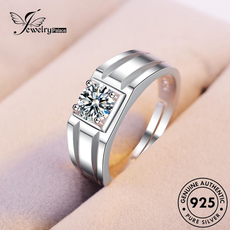 Jewelrypalace Cakar925 Lucu Empat Pria Moissanite Asli Berlian Cincin Perak R371