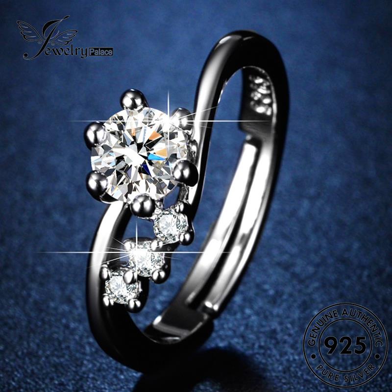 Jewelrypalace Perak Asli Enam Berlian Wanita Kreatif Cakar Rings925 Moissanite R159