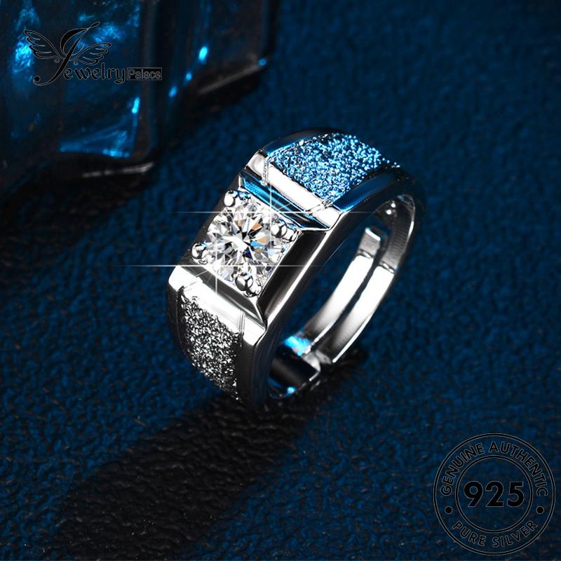 Jewelrypalace Pribadi Asli Pria925 Perak Scrub Berlian Moissanite Rings R384