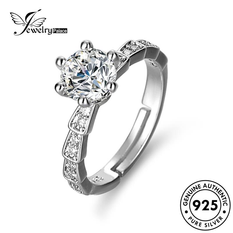 Jewelrypalace Original Cincin Wanita Ular925 Perak Moissanite Berlian Simple R415