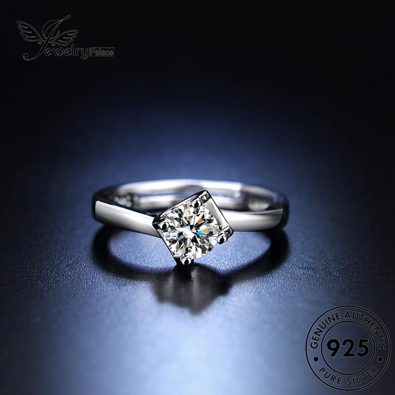 Jewelrypalace Perak Cakar Asli925 Wanita Berlian Cincin Moissanite Empat Kepribadian R417