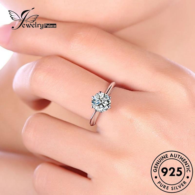 Jewelrypalace Cincin925 Cakar Moissanite Asli Klasik Berlian Wanita Enam Perak R422