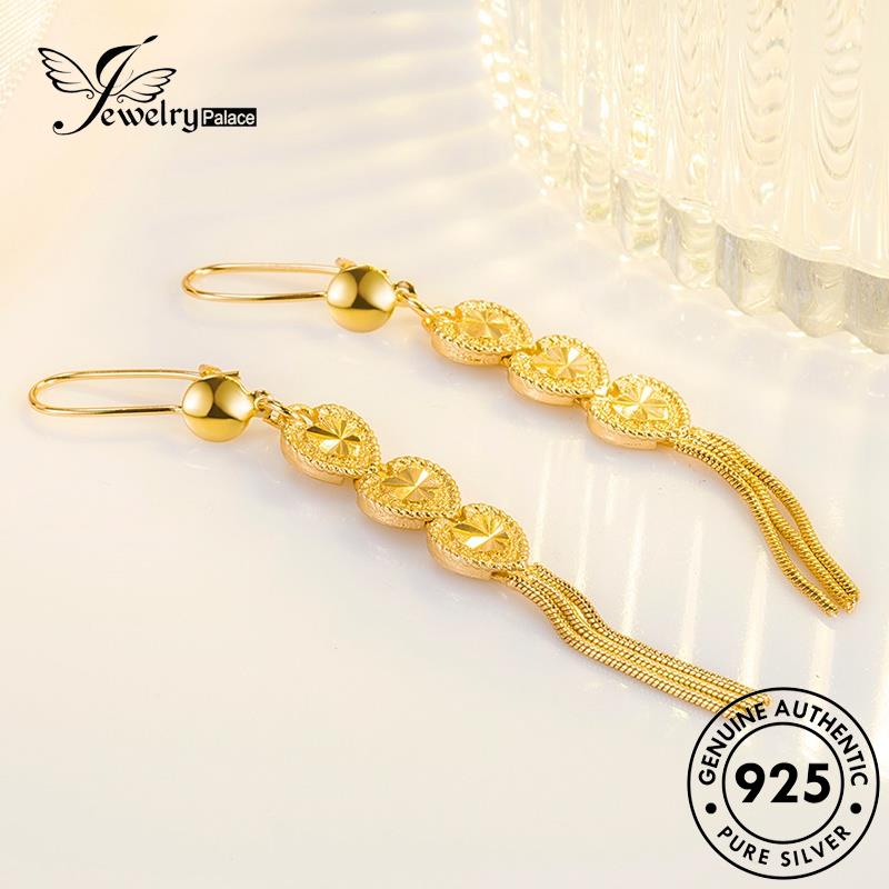 Jewelrypalace Anting Perak Wanita Peach Hoop Emas Asli925 E747