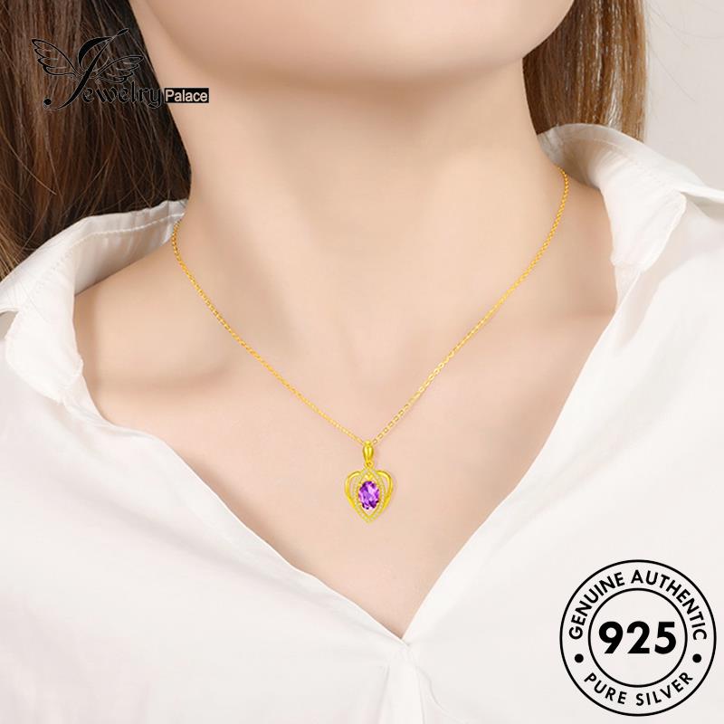 Jewelrypalace Kalung Amethyst Simple Perak Asli925 Wanita N1119