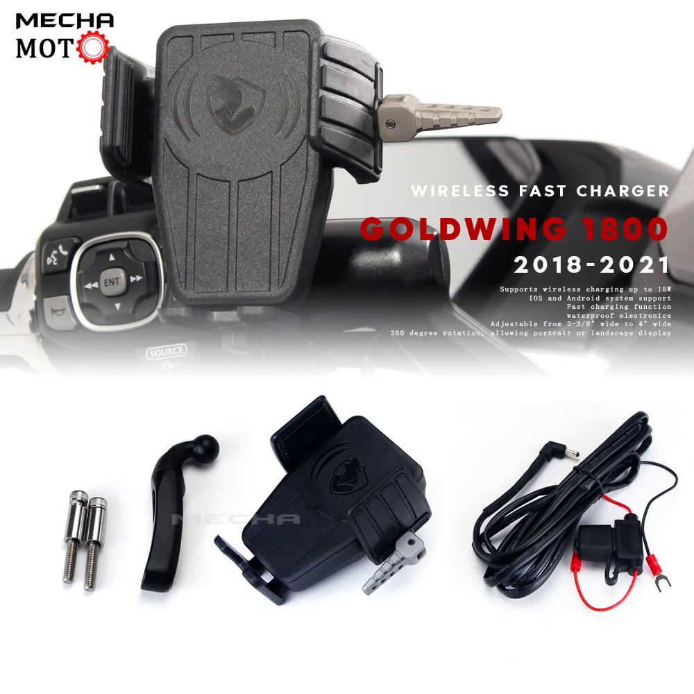❤Gold Wing Motorcycle Wireless Charging GPS Phone Holder Navigation Bracket For HONDA GoldWing GL 18